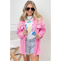 Rose Mineral Washed Cotton Shacket - S thumbnail
