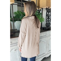 Parchment Sequin Patch Chest Pocket Corded Shacket - M thumbnail