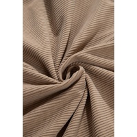 Pale Khaki Hooded Drawstring Pockets Corduroy Shacket - M thumbnail