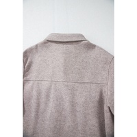 Light Grey Turn Down Collar Flap Pockets Buttoned Shacket - S thumbnail