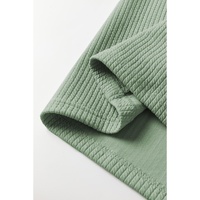 Clearly Aqua Plus Size Corded Knit Pocketed Crew Neck Top - 1X thumbnail