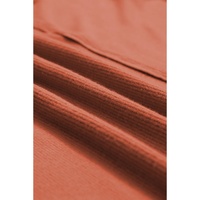 Gold Flame Plus Size Exposed Seam V Neck Long Sleeve Top - 2X thumbnail