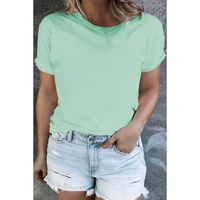 Iceland Blue Round Neck Rolled Sleeve Plus Size T-shirt - 1X thumbnail