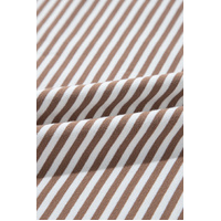 Khaki Stripe Patchwork Bracelet Sleeve Plus Size T Shirt - 3X thumbnail