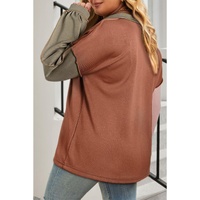 Gold Flame Plus Size Colorblock Exposed Seam Quarter Zip Sweatshirt - 1X thumbnail
