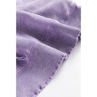 Orchid Petal Textured Patchwork Frilled Trim Plus Size Pullover Sweatshirt - 1X thumbnail