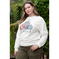 Azura Exchange Gray Pumpkin Graphic Plus Size Pullover Sweatshirt - 1X thumbnail
