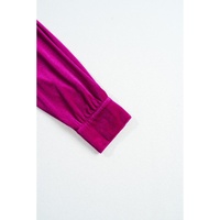 Bright Pink Plus Size Velvet Chest Pocket Drop Shoulder Shirt - 4X thumbnail