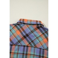 Orange Plus Size Plaid Print Buttoned Shirt - 1X thumbnail