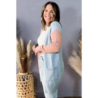 Multicolor Plus Size Colorblock Pocketed Open Front Cardigan - 2X thumbnail