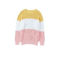 Yellow Colorblock Bubble Sleeve Plus Size Sweater - 3X thumbnail