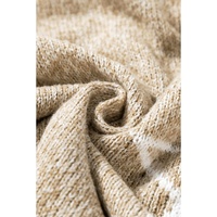 Khaki Star Pattern Drop Shoulder Plus Size Sweater - 1X thumbnail