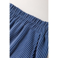 Sail Blue Ribbed V Neck Tee and Pants Plus Size Set - 4X thumbnail