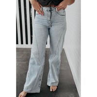Beau Blue Light Wash Exposed Seam Plus Size Jeans - 4X thumbnail