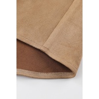 Khaki Fringe Trim Plus Size Suede Shacket - 1X thumbnail