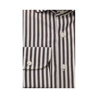 Bagutta Men's Classic Brown Cotton French Collar Shirt - 2XL thumbnail