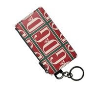 Dolce & Gabbana Men's Green Calf Leather Logo Print Monogram Card Holder Wallet - One Size thumbnail