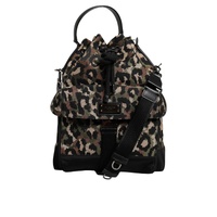 Dolce & Gabbana Men's Multicolor Leopard Cotton Shoulder Bucket Bag - One Size thumbnail