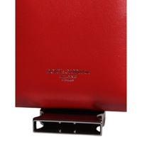Dolce & Gabbana Men's Red Leather Logo Zip Around Card Holder Wide Strap Wallet (Copy) - One Size thumbnail
