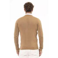 Fine Ribbed Knit V-neck Sweater with Long Sleeves 52 IT Men thumbnail