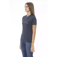 Baldinini Trend Women's Blue Cotton Tops & T-Shirt - M thumbnail