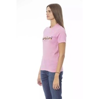 Baldinini Trend Women's Pink Cotton Tops & T-Shirt - M thumbnail