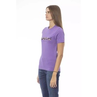 Baldinini Trend Women's Purple Cotton Tops & T-Shirt - S thumbnail