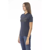 Baldinini Trend Women's Blue Cotton Tops & T-Shirt - XS thumbnail