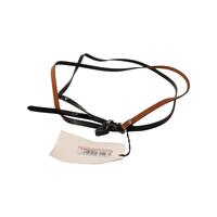 CNC Costume National Fashion Belt with Silver Tone Buckle - Brown Leather 100 cm Women thumbnail