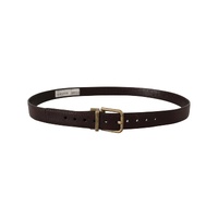 Dolce & Gabbana Men's Brown Calf Leather Vintage Logo Metal Buckle Belt - 95 cm thumbnail