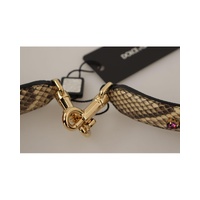 Dolce & Gabbana Women's Beige Exotic Leather Crystals Reversible Shoulder Strap - One Size thumbnail