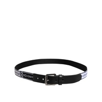 Dolce & Gabbana Men's Black White Printed Metal Logo Buckle Belt - 105 cm thumbnail