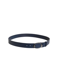 Dolce & Gabbana Men's Blue Leather Classic Metal Logo Buckle Belt - 110 cm thumbnail