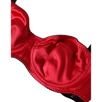 Dolce & Gabbana Women's Bordeaux Silk Stretch Balconcino Bra Underwear - 1 IT thumbnail
