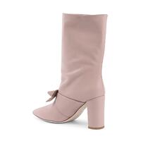 Pointed Toe Bow Short Boot with Gold Logo Detail - 39 EU thumbnail