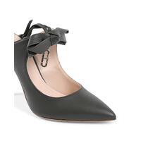 Leather Pointed Toe Mule with Bow Detail - 38 EU thumbnail