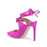Satin Bow Mule with Stiletto Heel - 39 EU thumbnail