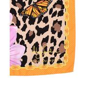 Orange Leopard Silk Scarf - One Size thumbnail
