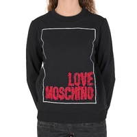 Love Moschino Women's Black Sweatshirt with 3D Logo - 40 IT thumbnail