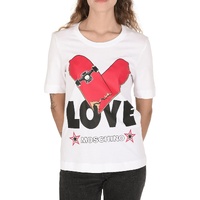 Love Moschino Women's Skateboard Heart T-Shirt  White - 40 IT thumbnail