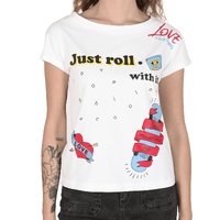 Love Moschino Just Roll With It Graphic Print T-Shirt for Women - 40 IT thumbnail