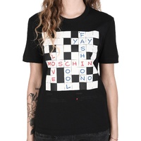 Love Moschino Crossword T-Shirt for Women - Black - 40 IT thumbnail