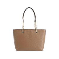 Leather Front Zip Tote Bag - One Size thumbnail