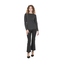 Crown of Edinburgh Cashmere Women's Premium Cashmere Boatneck Sweater in Dark gray - S thumbnail