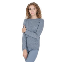 Crown of Edinburgh Cashmere Women's Cashmere Boatneck Sweater - Italian Crafted in Sky blue - S thumbnail