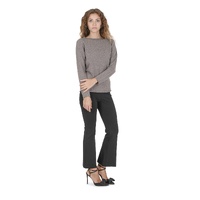 Crown of Edinburgh Cashmere Women's Cashmere Boatneck Sweater in Taupe - L thumbnail