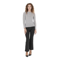 Crown of Edinburgh Cashmere Women's Premium Italian Cashmere Boatneck Sweater in Grigio Cenere - L thumbnail