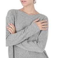 Crown of Edinburgh Cashmere Women's Cashmere Boatneck Sweater for Women in Grigio Peltro - M thumbnail