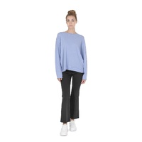 Crown of Edinburgh Cashmere Women's Cashmere Boatneck Sweater in Sky blue - L thumbnail