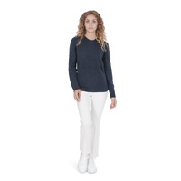 Crown of Edinburgh Cashmere Women's Cashmere Round Neck Womens Sweater in Navy blue - 44 EU thumbnail